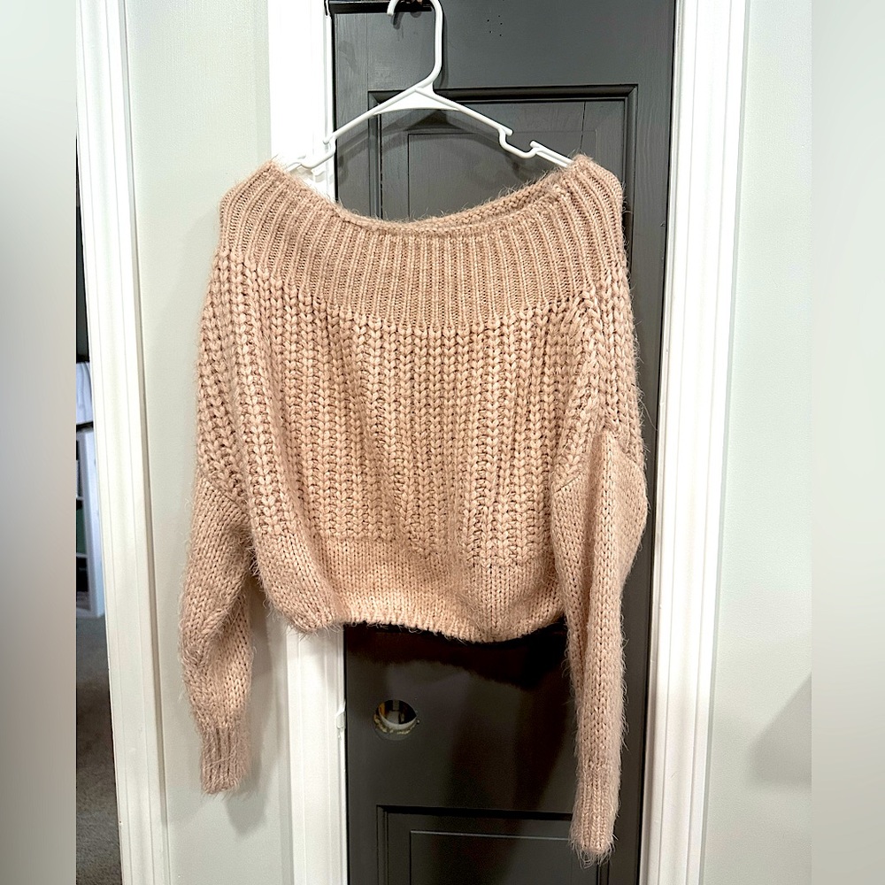 Off Shoulder Cropped Sweater